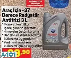 ARAÇ İÇİN -37 DERECE RADYATÖR ANTİFRİZİ 3L ARAÇ İÇİN -37 DERECE RADYATÖR ANTİFRİZİ 3L